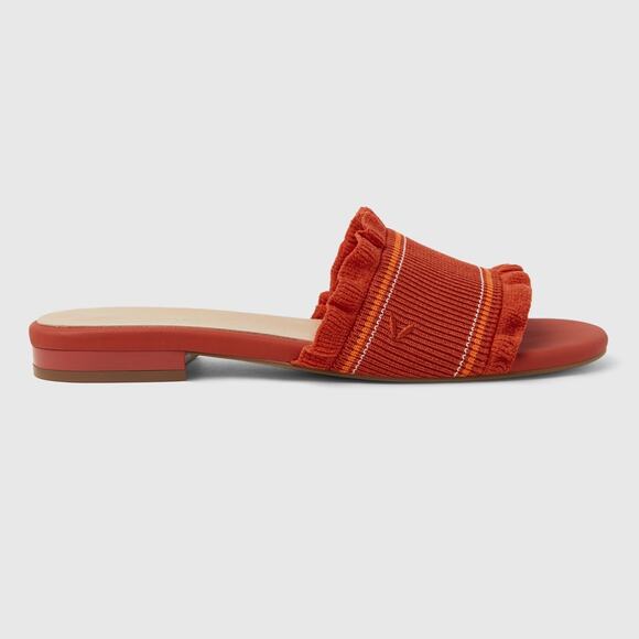 Vivaia Floria Round Toe Slide Sandals Old Money Orange Knit Breathable Comfort 9 - Picture 2 of 9